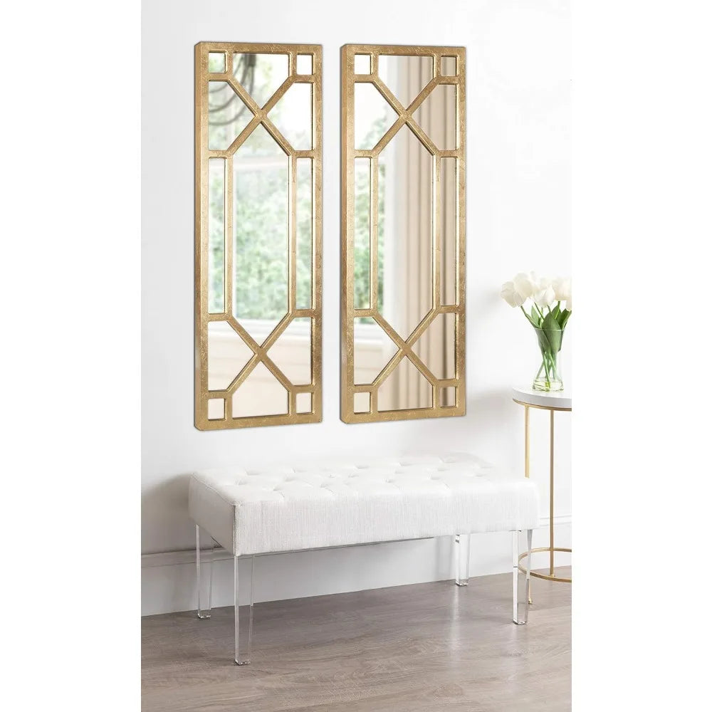 Vanderford Glam Panel Framed Wall Mirror Modern Decor