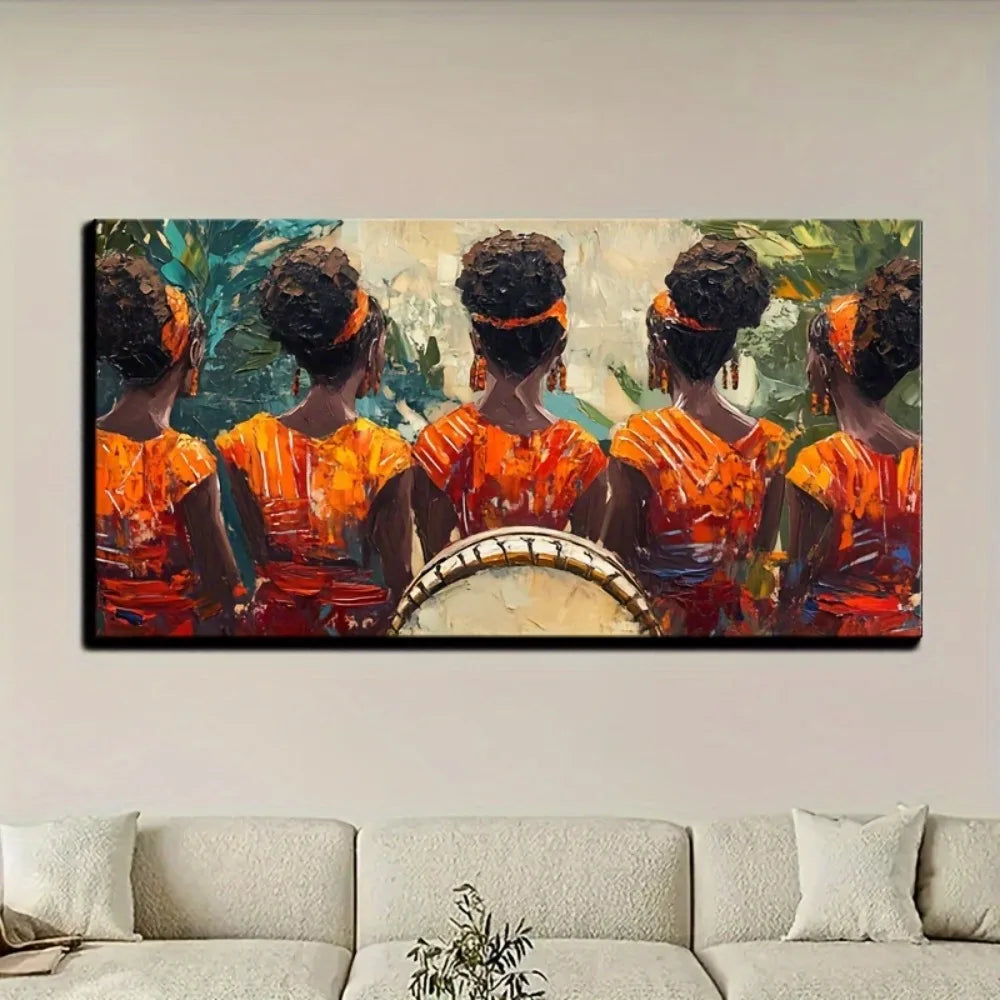 Hign-Concerned African American Culture Dancing Women Art