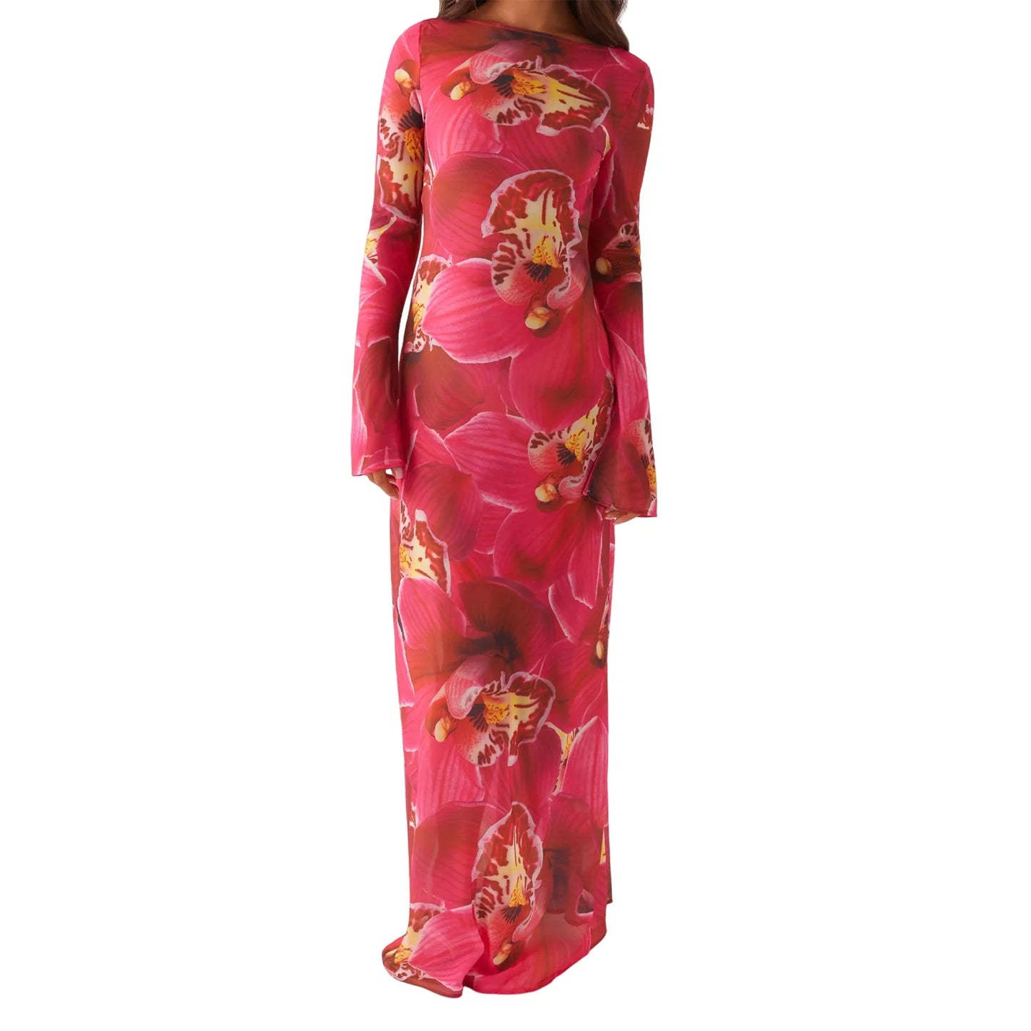 Cheervilla Boho Velvet Maxi Dress Off Shoulder Floral Print