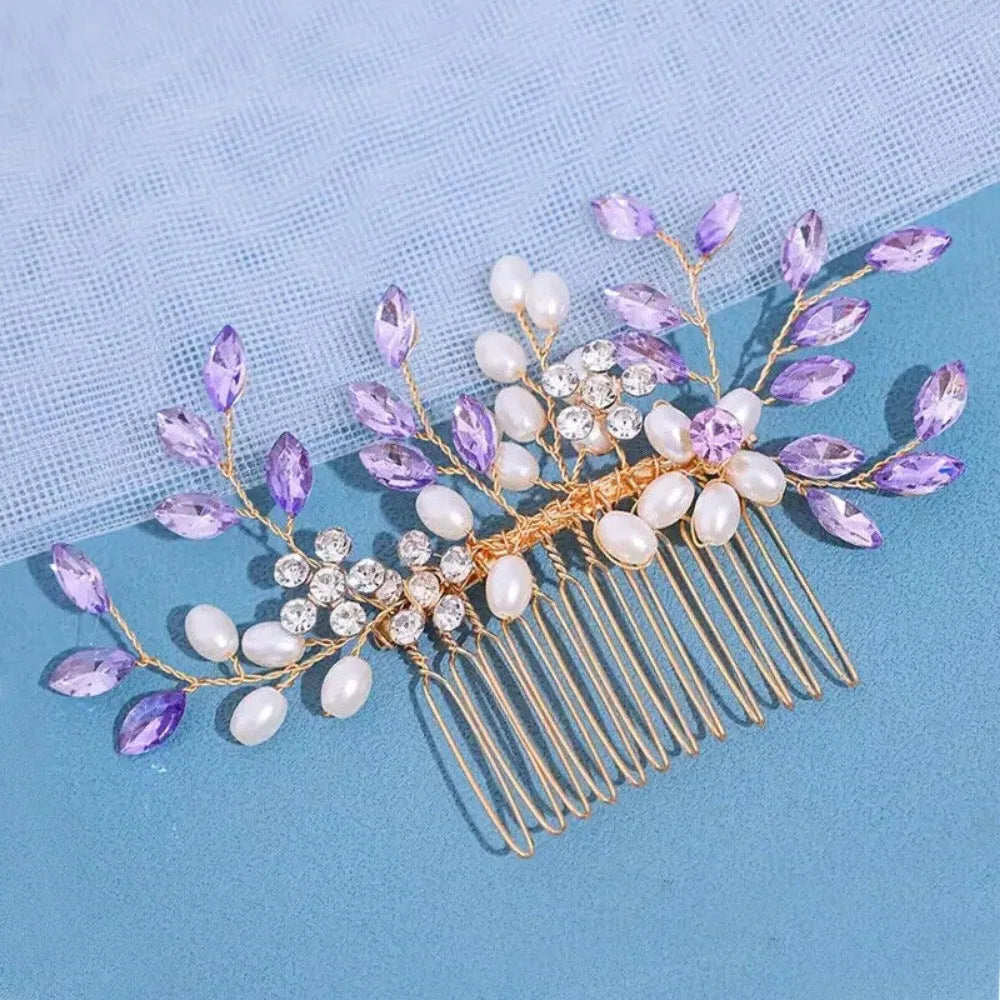 Cheervilla Bridal Hair Clips Faux Pearl Crystal Comb