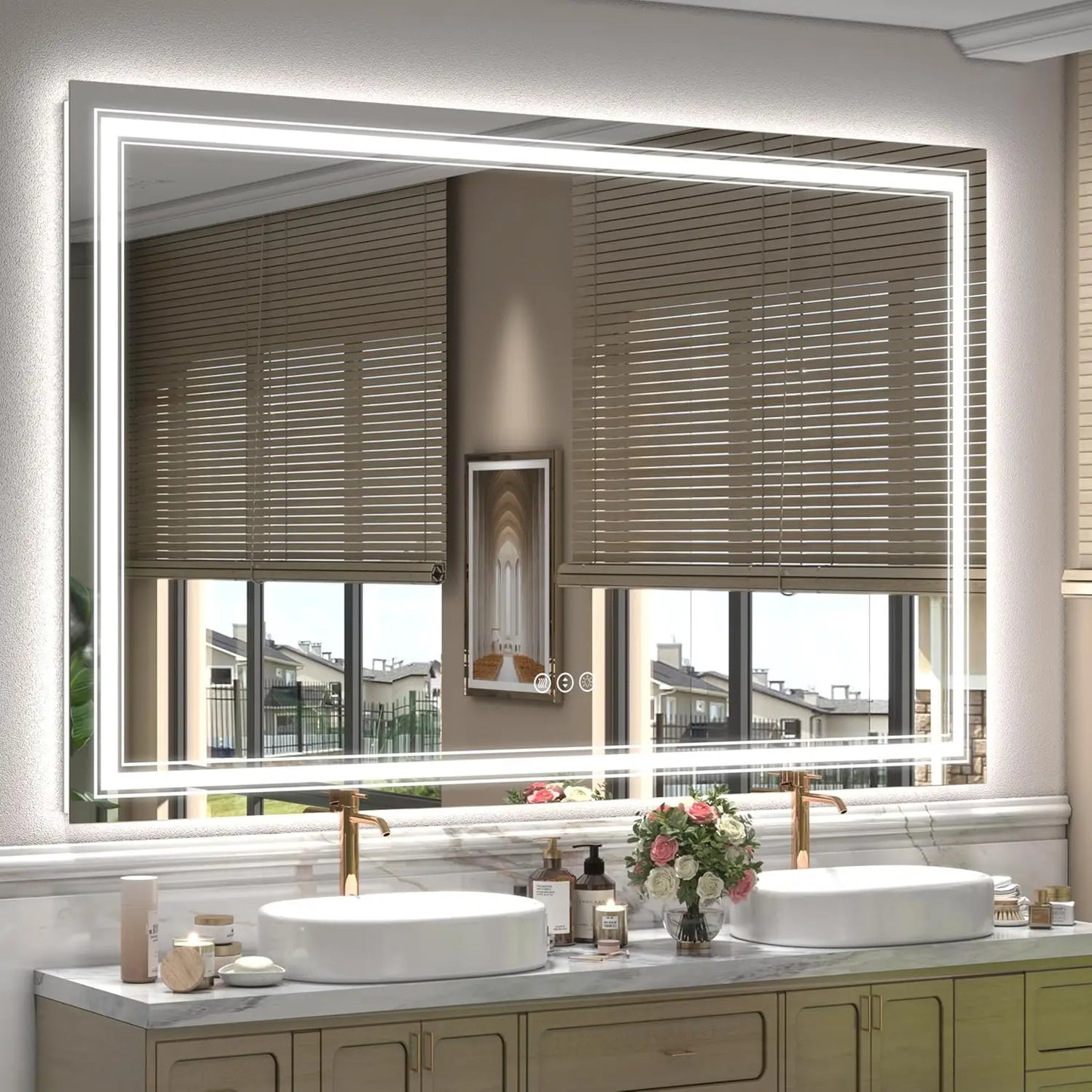 Sh.Kl LED Bathroom Mirror Dimmable Front And Back Lighting