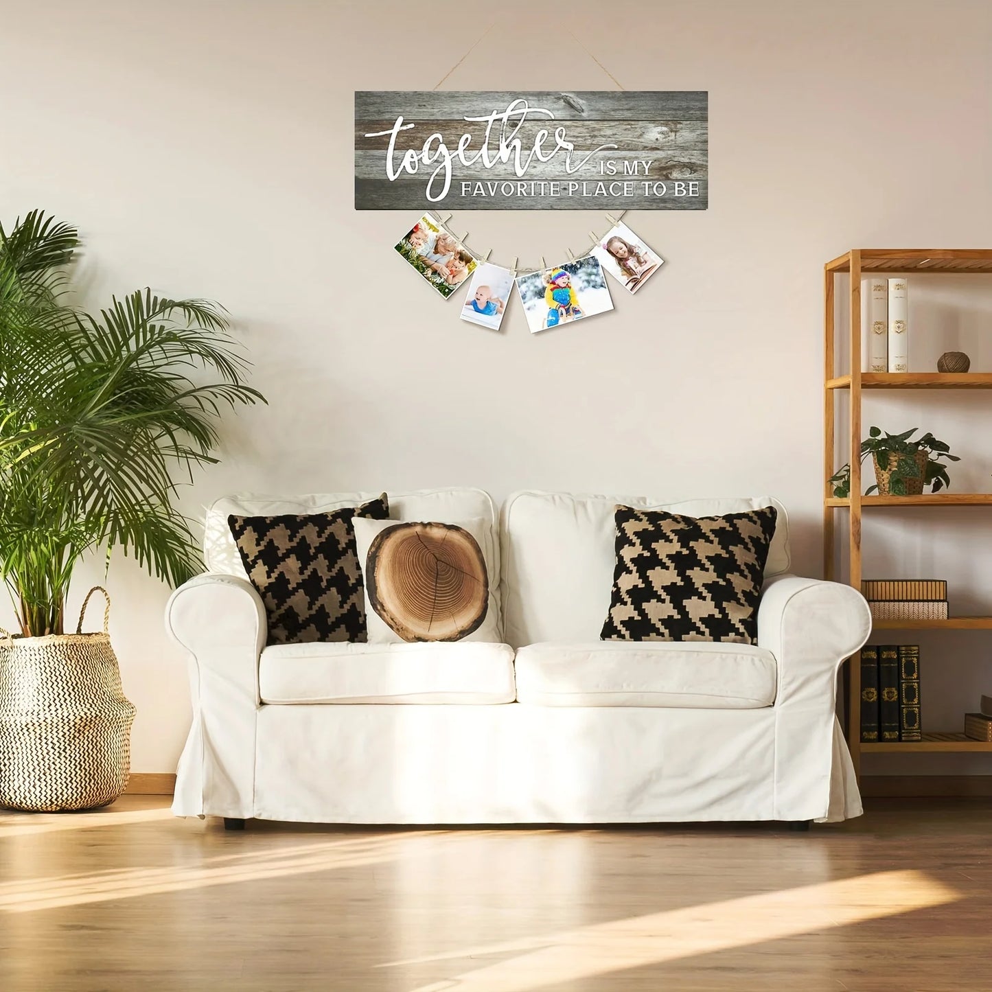 Wood Hanging Photo Holder Housewarming Gift Frame Decor
