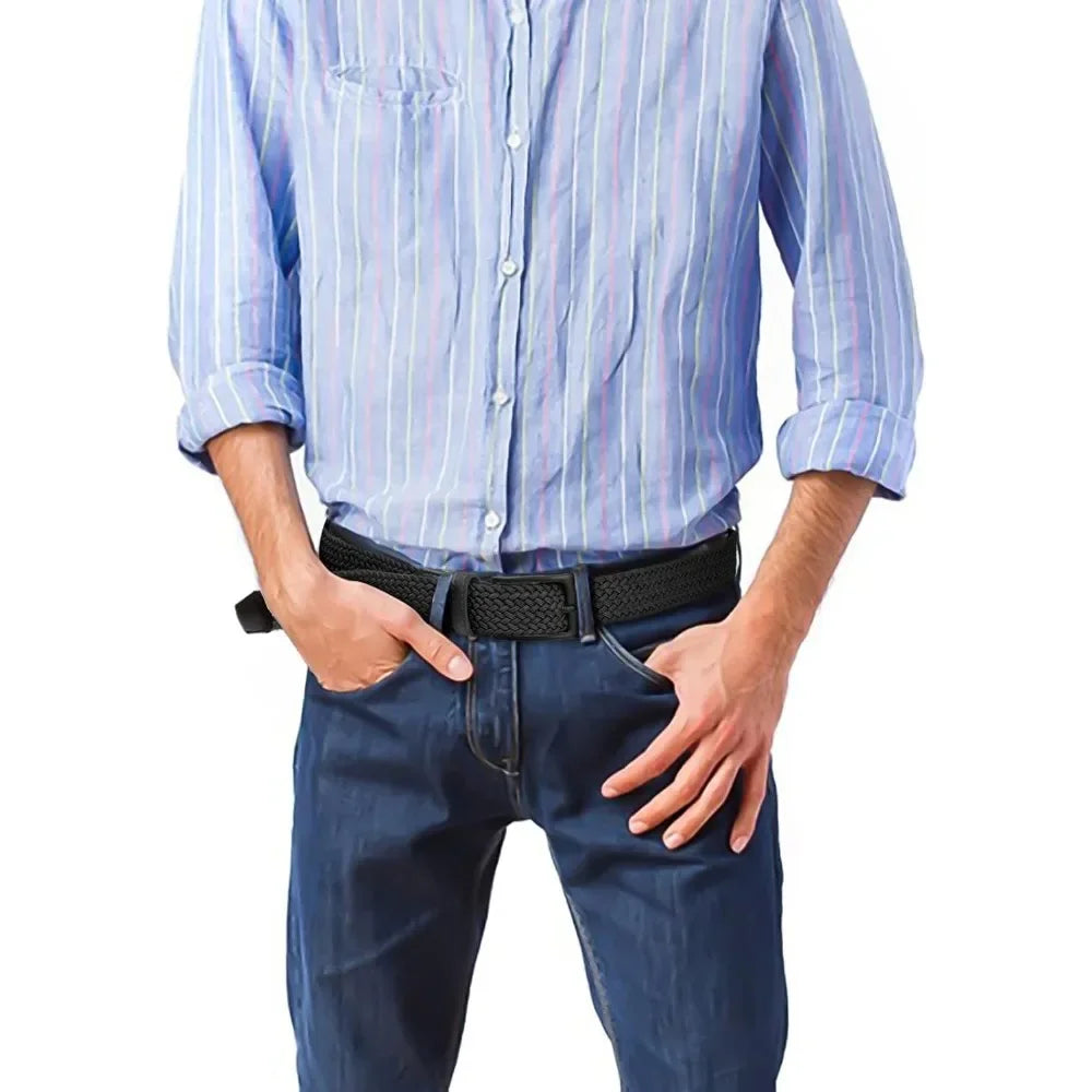 Elastic Braided Stretch Mens Golf Casual Belts Nylon