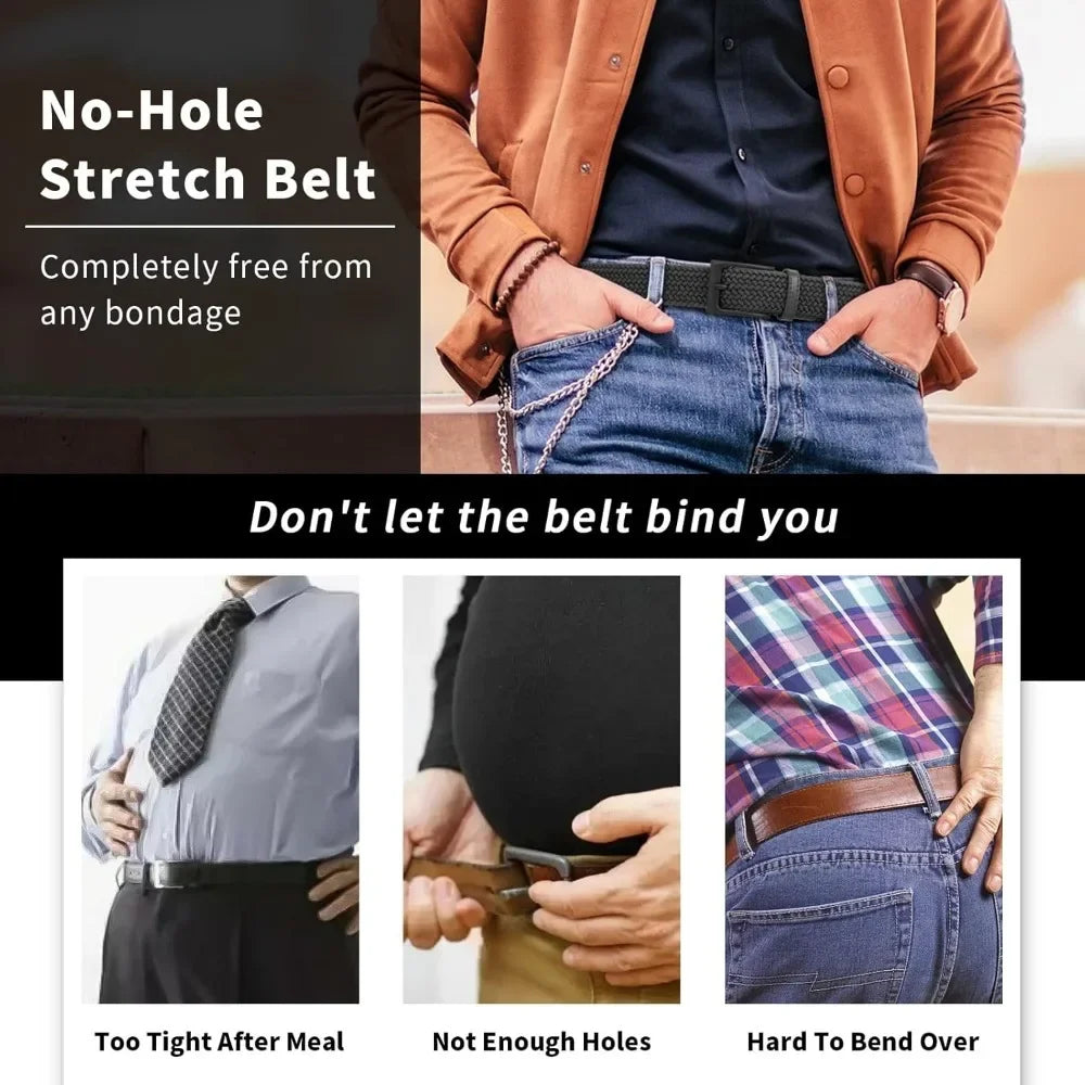 Elastic Braided Stretch Mens Golf Casual Belts Nylon