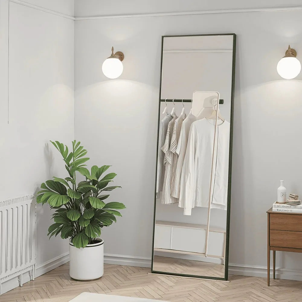 Hignconcerned Aluminum Framed Floor Mirror Freestanding