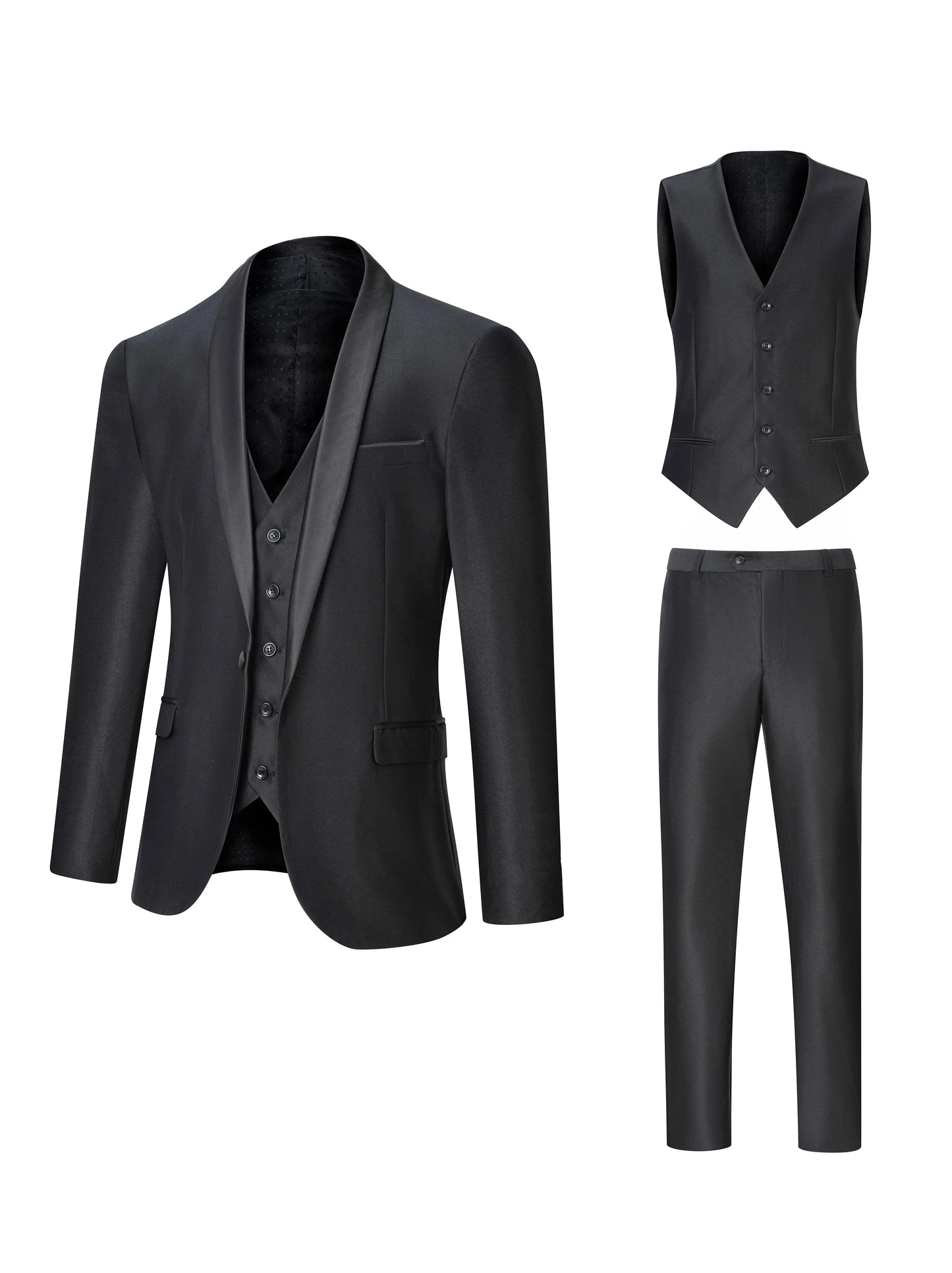 New Luxury Party Tuxedo 3 Piece Suit For Men Groomsmen