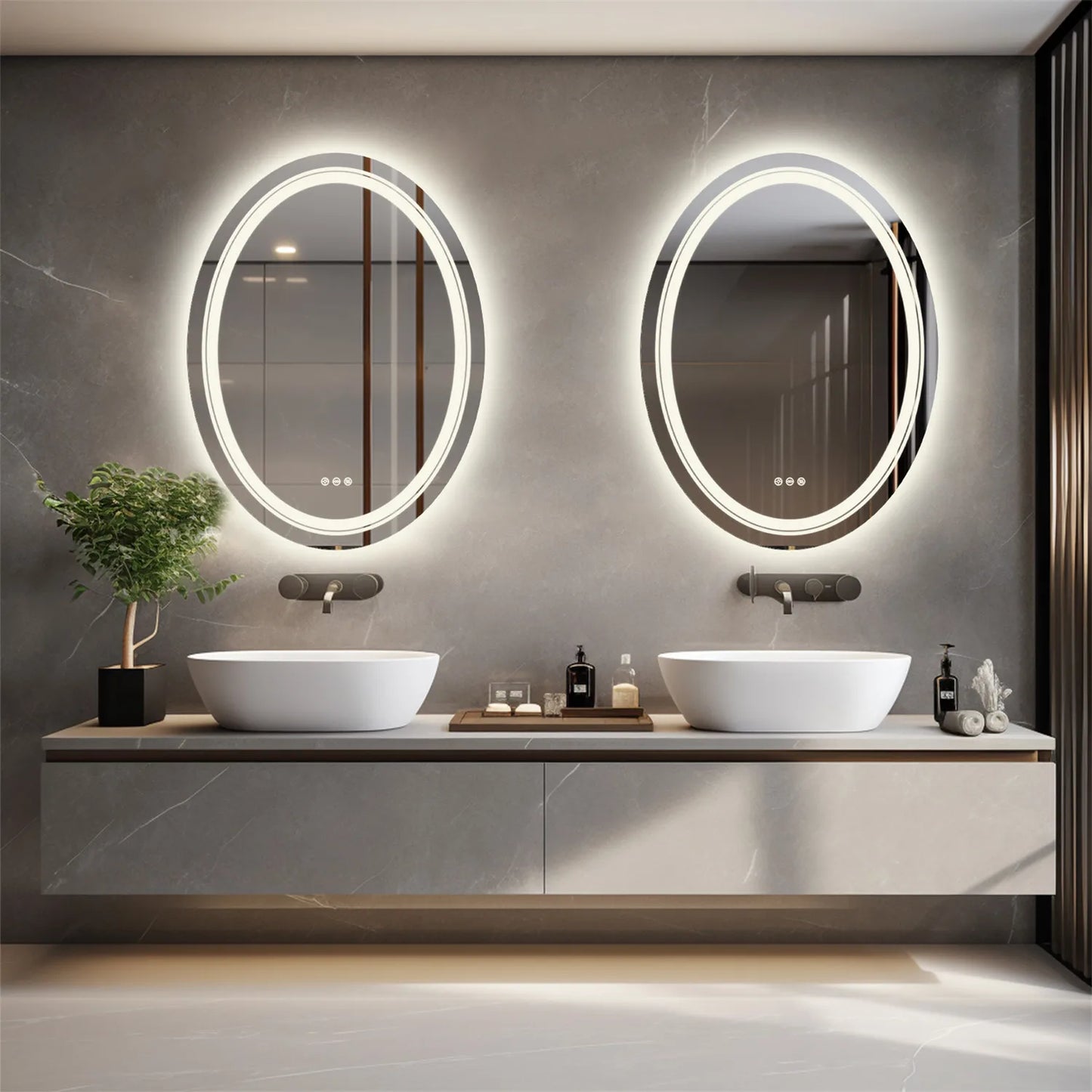 Wisfor Oval LED Vanity Mirror Dimmable Illumination
