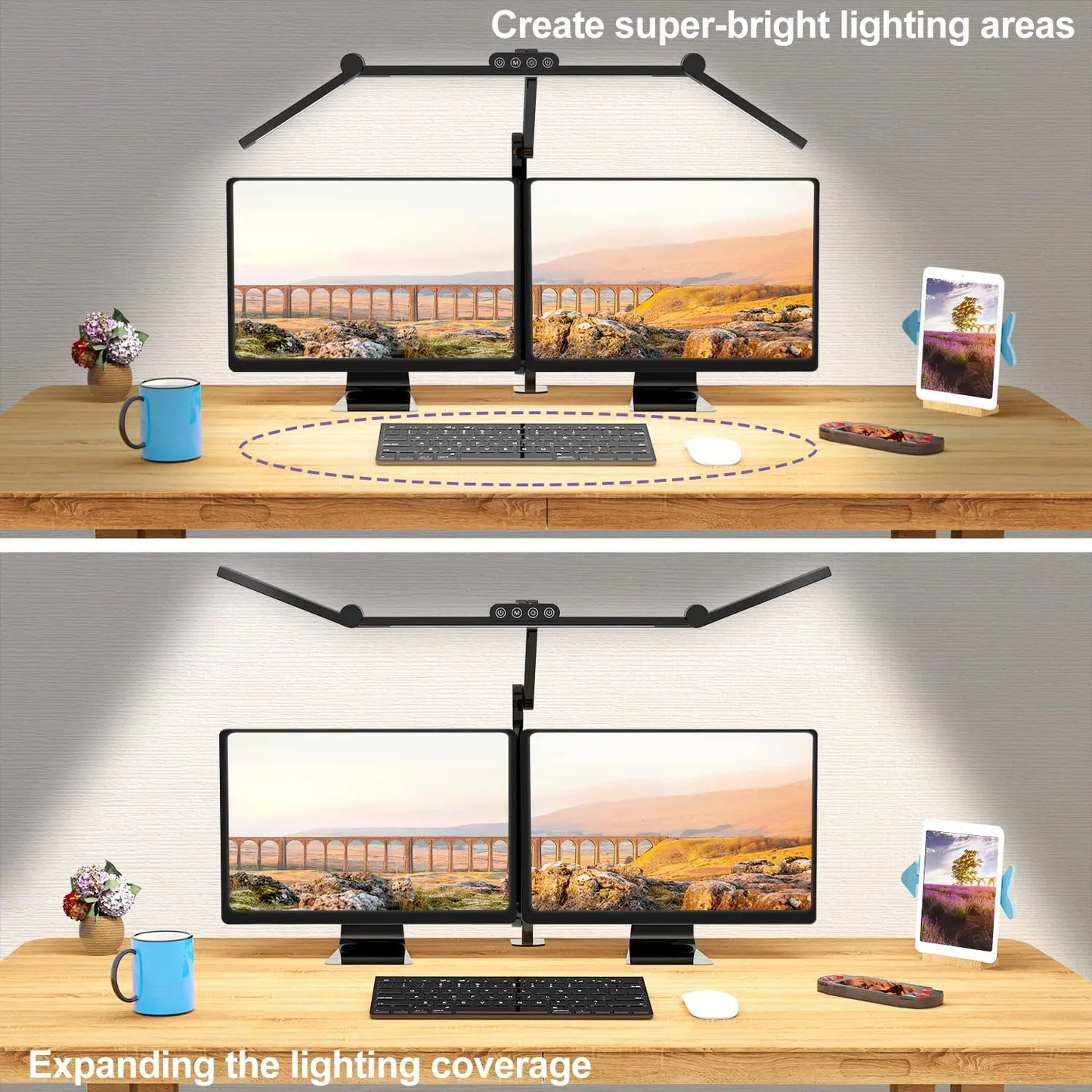Aiopp Three Head Desk Lamp With Memory Five Color Temps