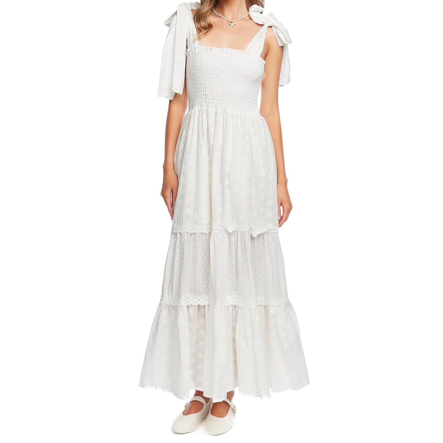 Women's Ruffle Sleeve Maxi Dress With Floral Boho V Neck