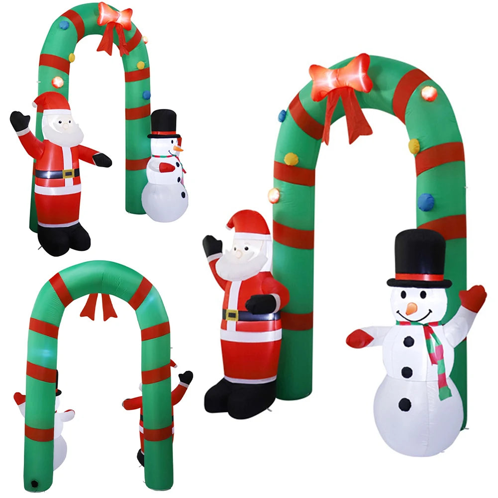 Shunmaii Inflatable Santa Claus Snowman Arch With LED Lights