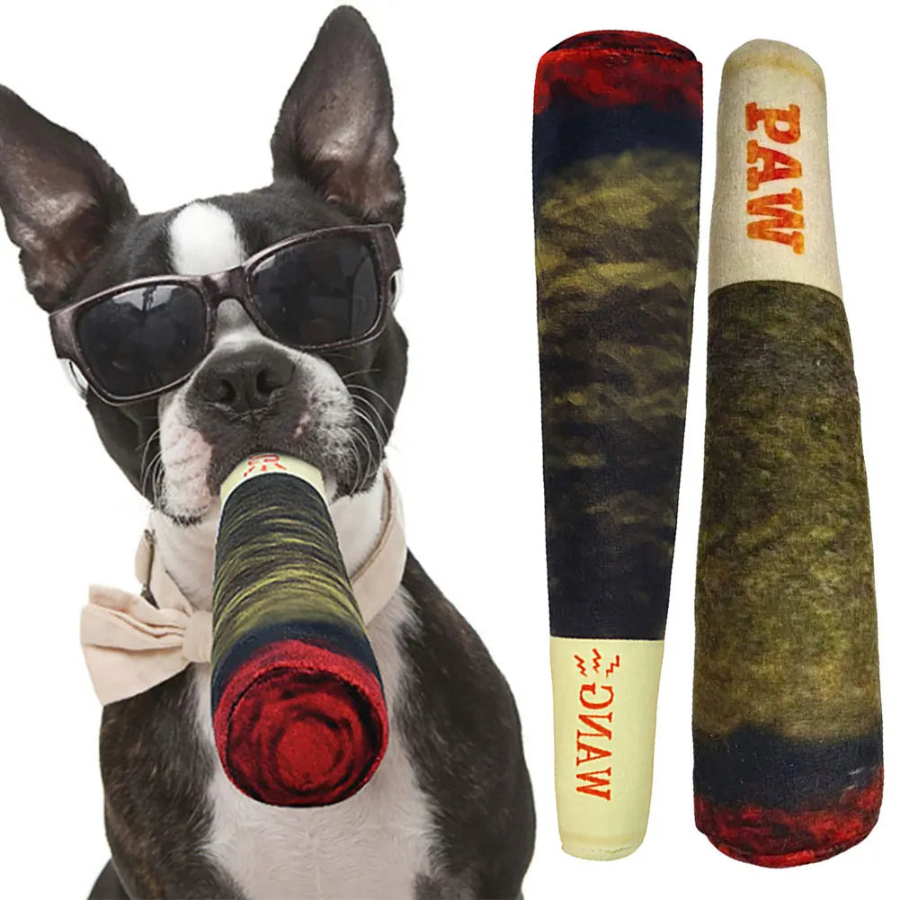VKTECH Interactive Dog Sound Toy Cigar Plush Chew Toy