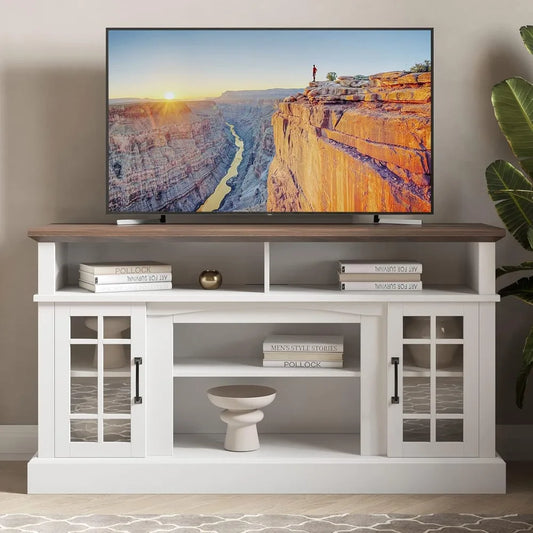 Huanzhuang Rustic TV Stand Entertainment Center With Shelf