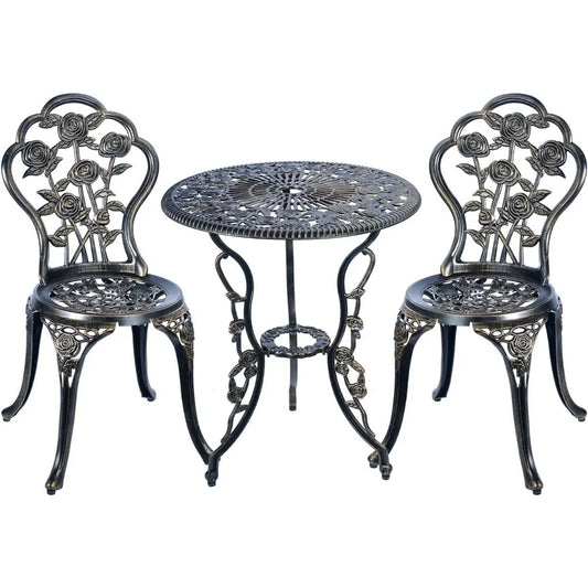 HignConcerned 3 Piece Bistro Set Outdoor Patio Table