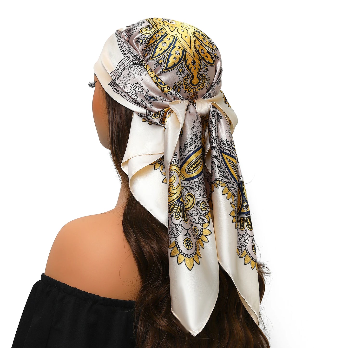 Head Scarf Women Luxury Polyester Foulard Bandana Hijab Hair