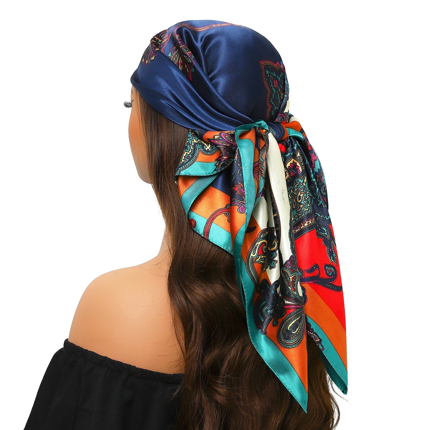 Head Scarf Women Luxury Polyester Foulard Bandana Hijab Hair