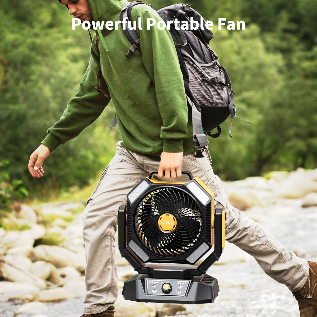 ColdSky 40000mAh Camping Fan Battery Operated Desk Fan