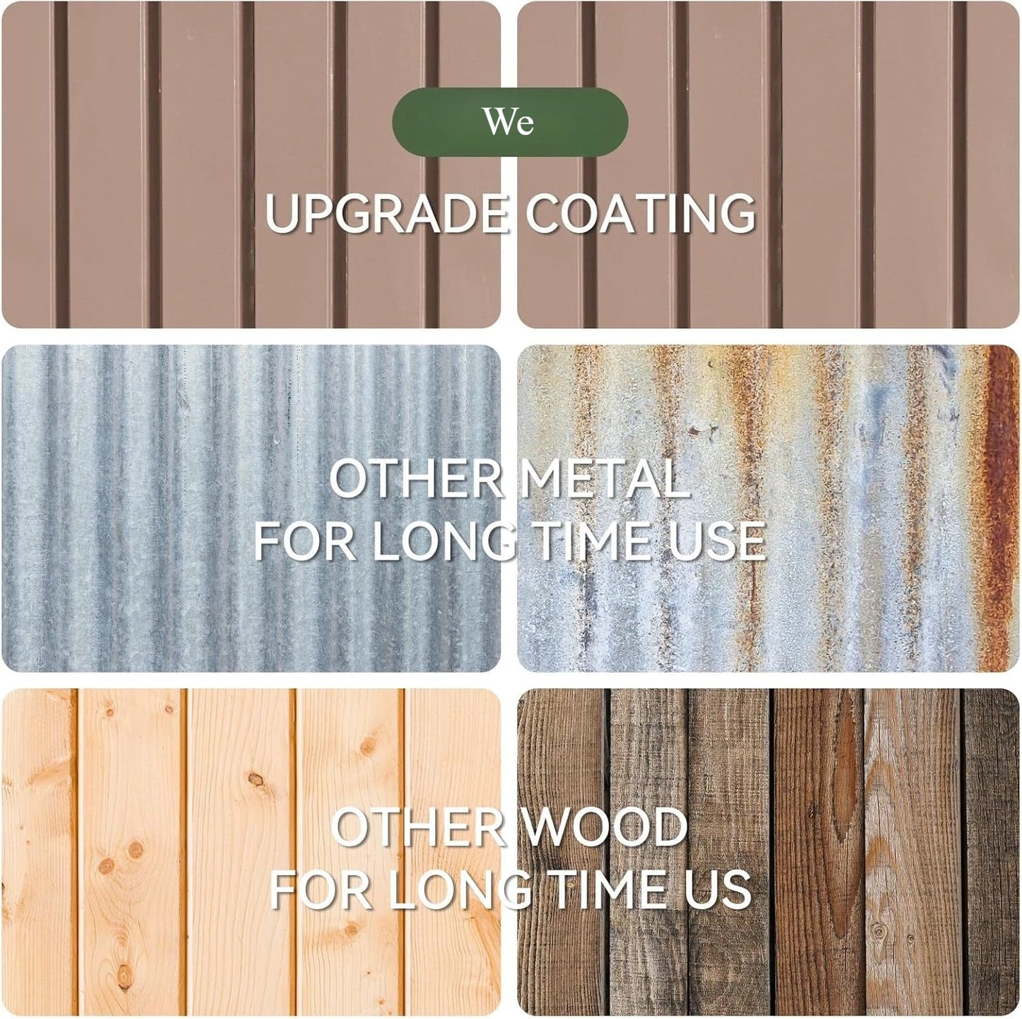 XMSJ Outdoor Metal Shed With Lockable Doors