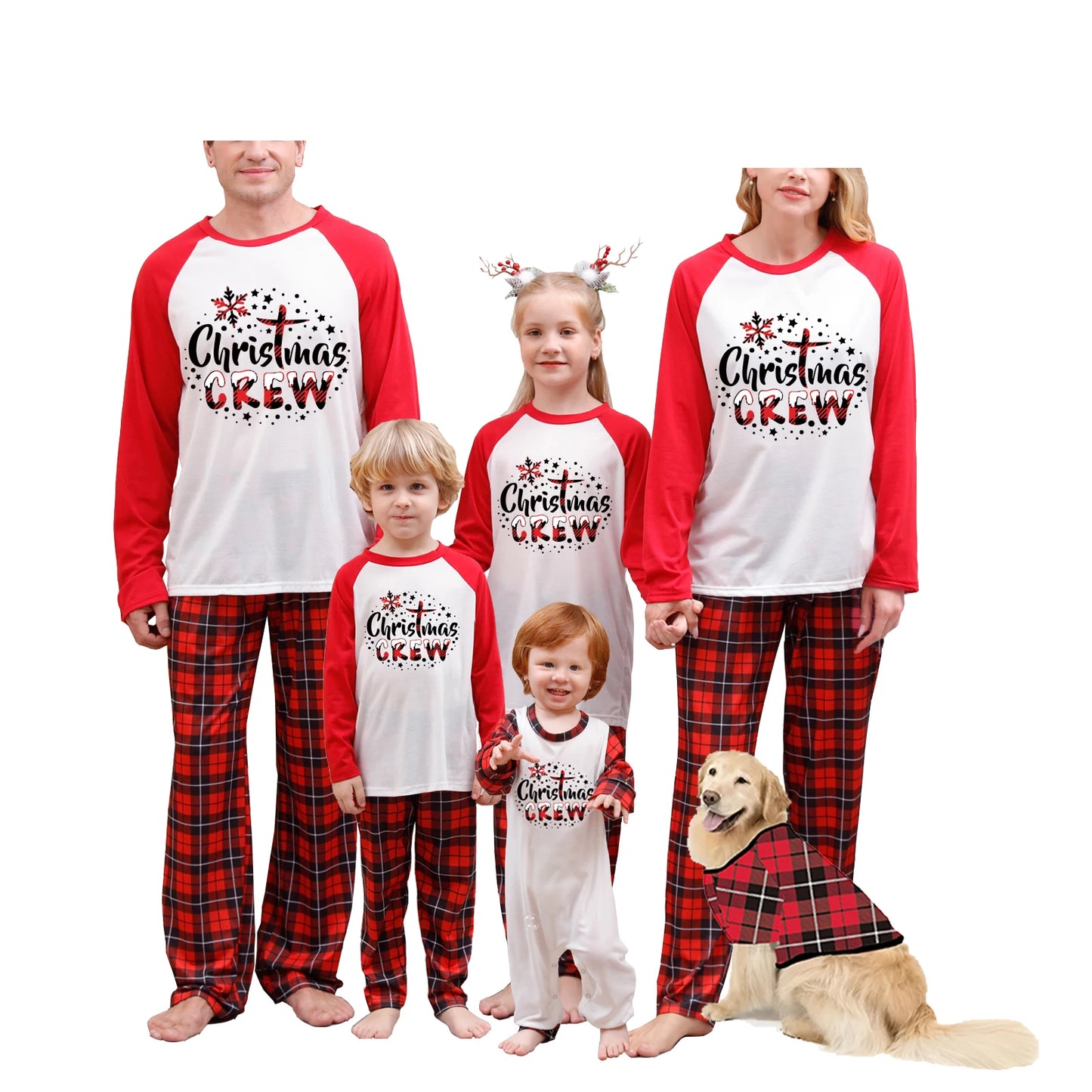 Christmas Family Matching Pajamas Set Plaid Pants Sleepwear
