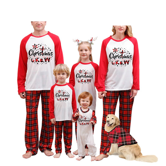 Christmas Family Matching Pajamas Set Plaid Pants Sleepwear