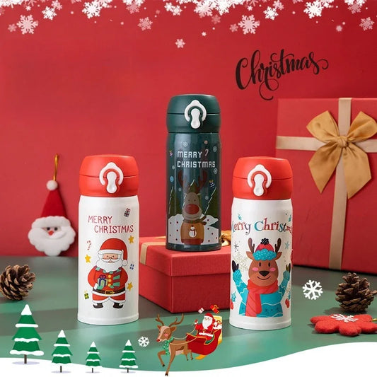 Christmas Insulated Cup Cute Cartoon Reindeer Cup Holiday Gift