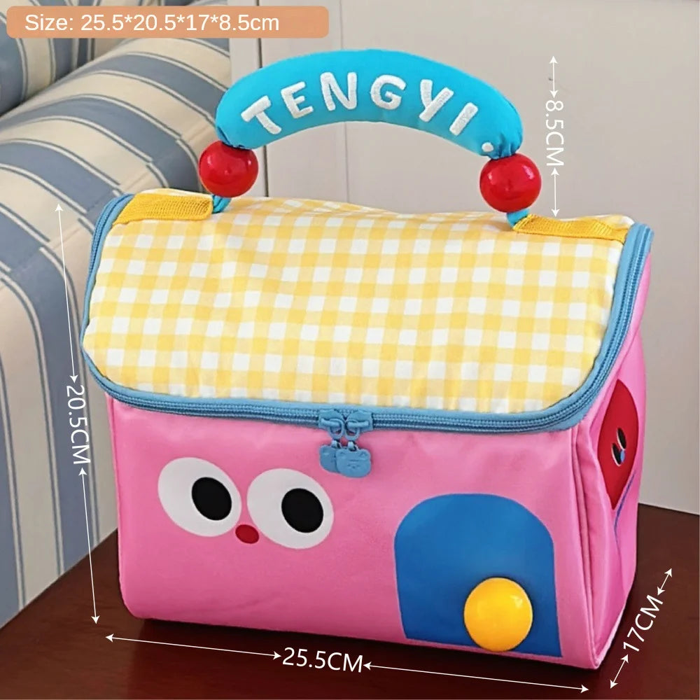 Cute Cottage Makeup Bag Large Capacity Multifunctional Fresh-Keeping Insulated Lunch Box Bag Handbag Beauty Bag
