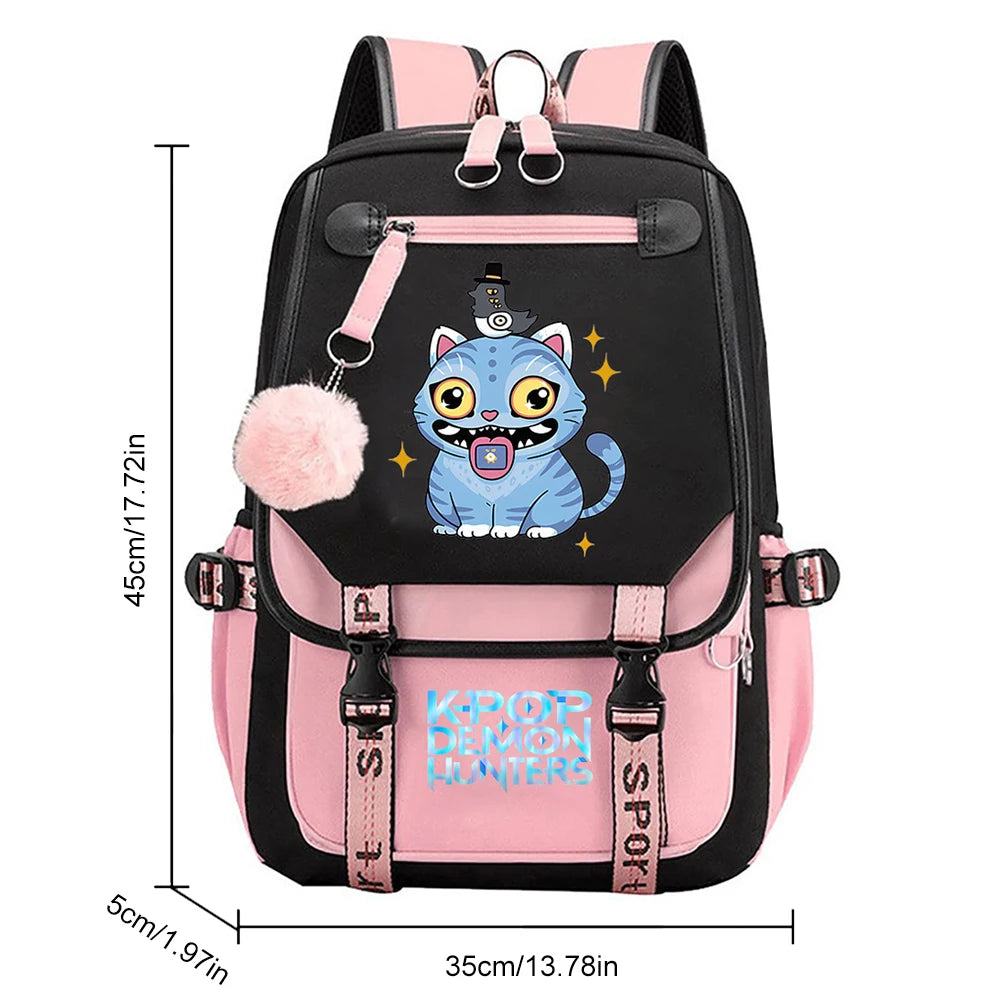 For KPop Demon Hunters Backpack Teenagers Daily Backpack 2025 Hot Movie Huntrix Demon Hunters School Bag for Students Girls Boys
