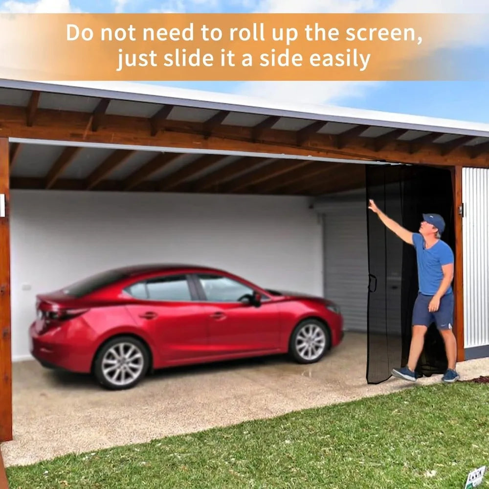 High-concerned Sliding Garage Door Screen With Track Closure