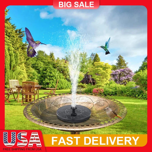 Cheervilla 1W Solar Fountain Pump With 6 Nozzles Bird Bath