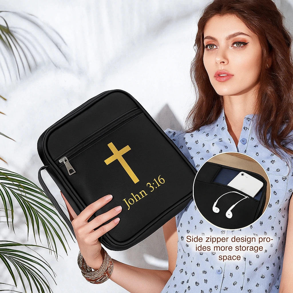 AnhuiChoice Antidisestablishmentarianism Durable Leather Bible Cover Zippered Travel