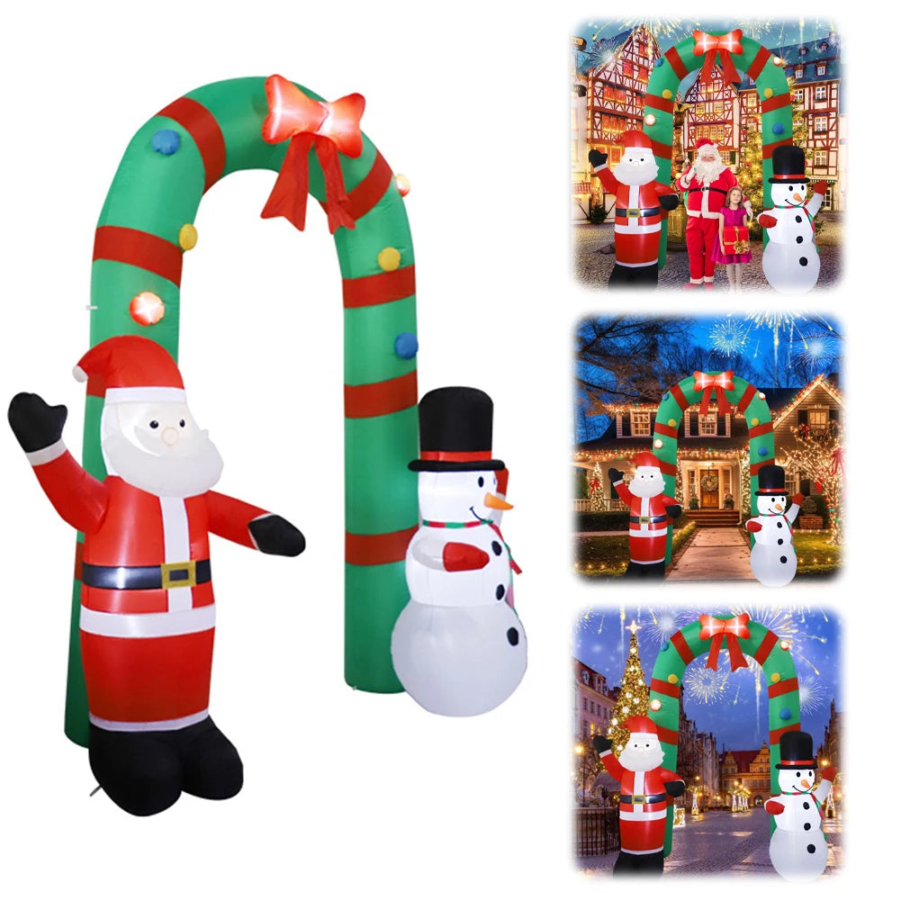 Shunmaii Inflatable Santa Claus Snowman Arch With LED Lights
