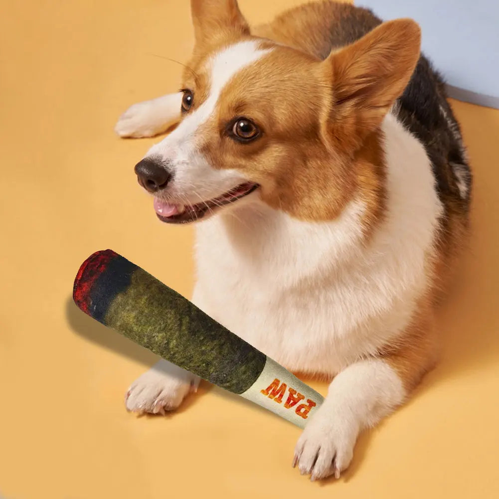 VKTECH Interactive Dog Sound Toy Cigar Plush Chew Toy