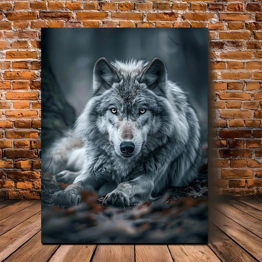 Hign-Concerned Wolf Canvas Print Wall Art Decor For Office