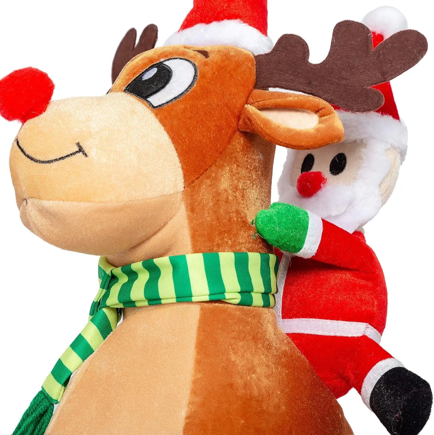 JOYFY Funny Christmas Reindeer Hat Santa Riding a Reindeer for Cute and Festive Christmas Party Gifts Dress Up Celebration