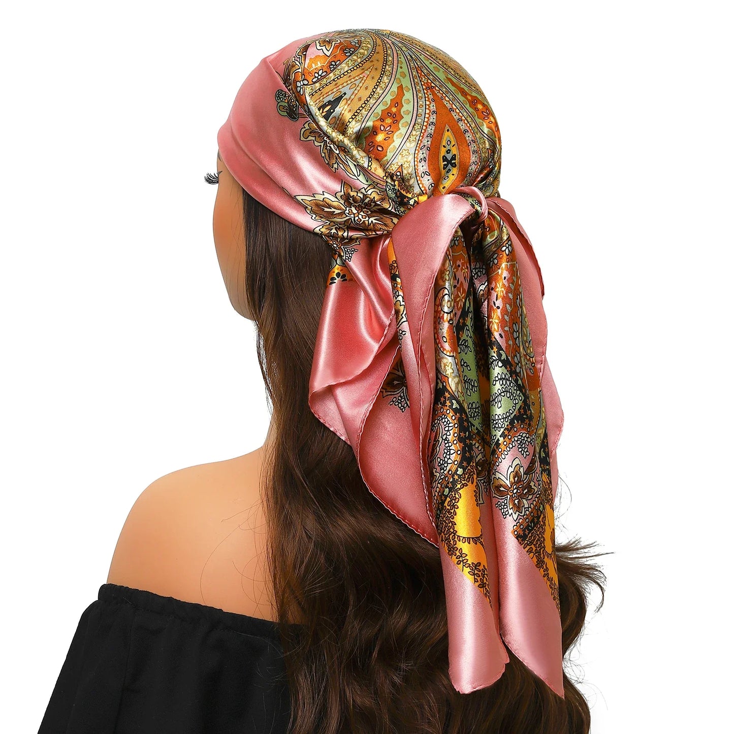 Head Scarf Women Luxury Polyester Foulard Bandana Hijab Hair