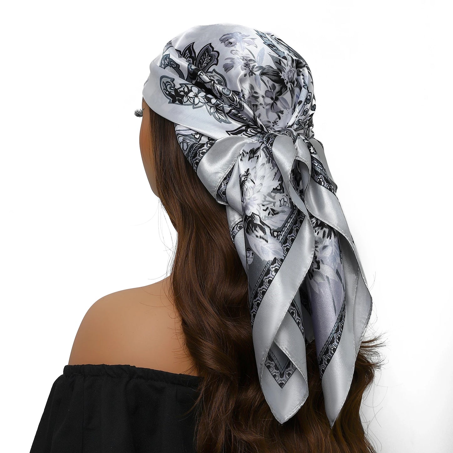 Head Scarf Women Luxury Polyester Foulard Bandana Hijab Hair