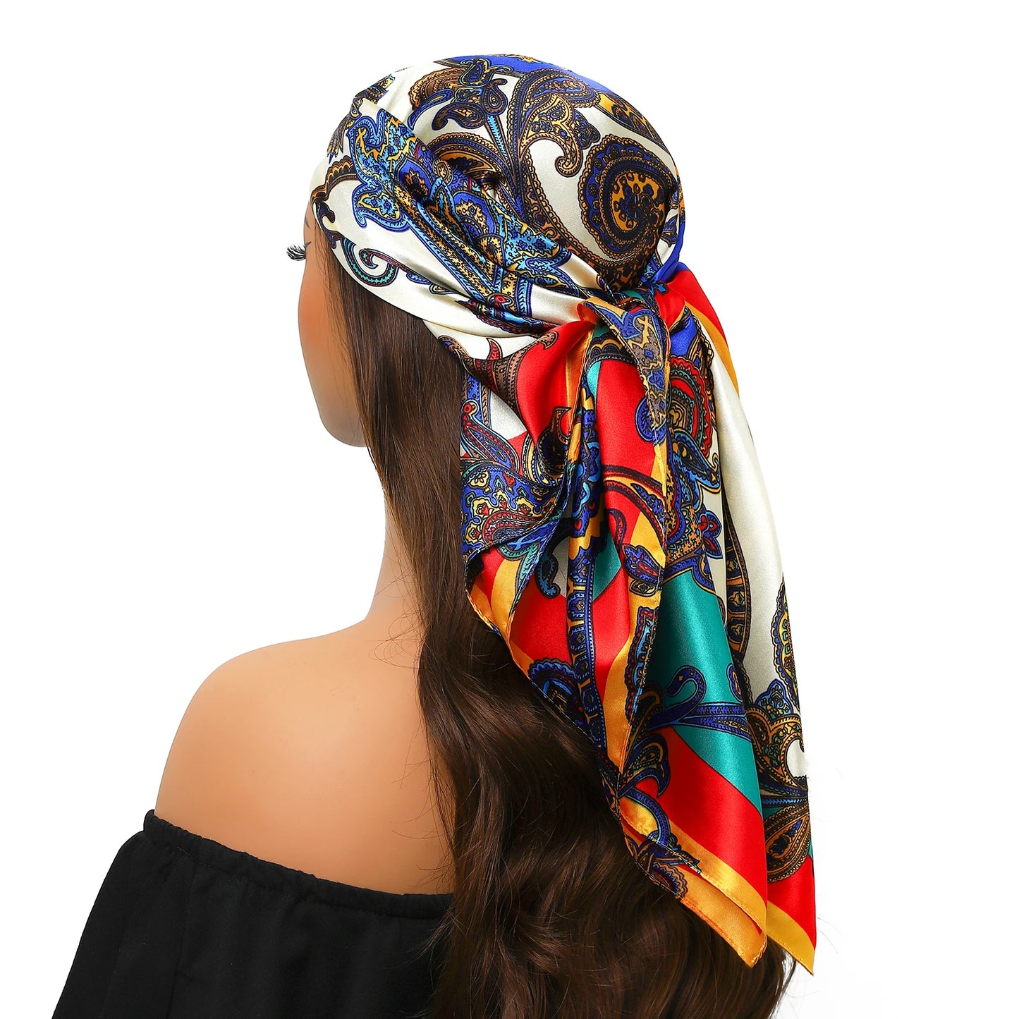 Head Scarf Women Luxury Polyester Foulard Bandana Hijab Hair