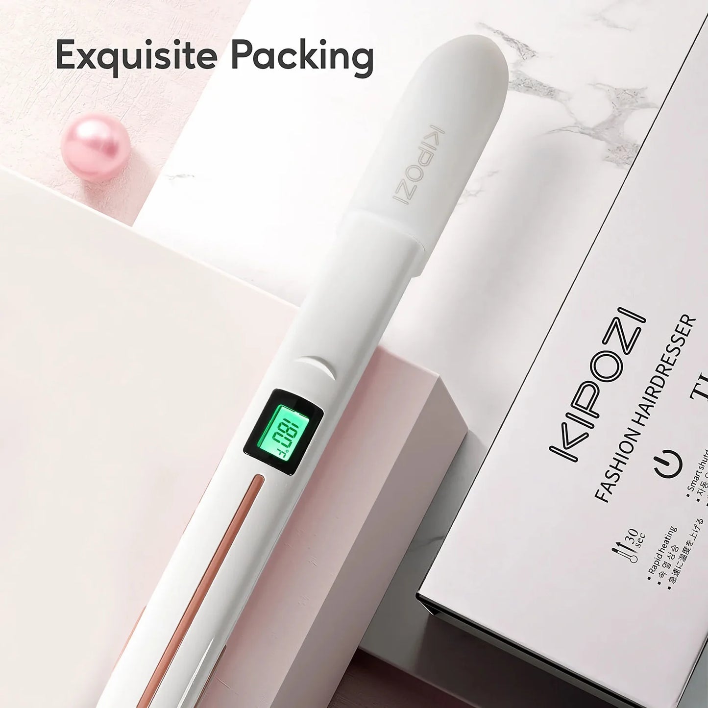KIPOZI Titanium Flat Iron Hair Straightener Digital LCD