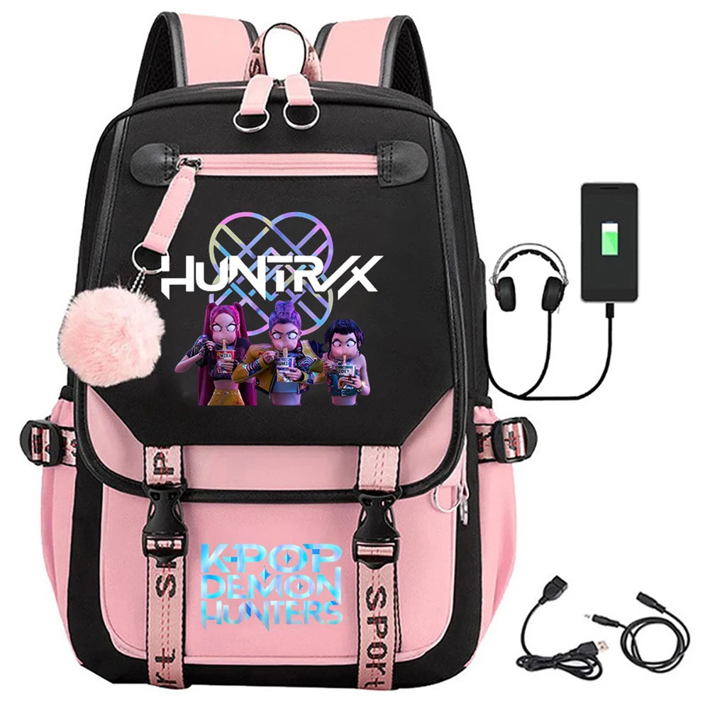 For KPop Demon Hunters Backpack Teenagers Daily Backpack 2025 Hot Movie Huntrix Demon Hunters School Bag for Students Girls Boys