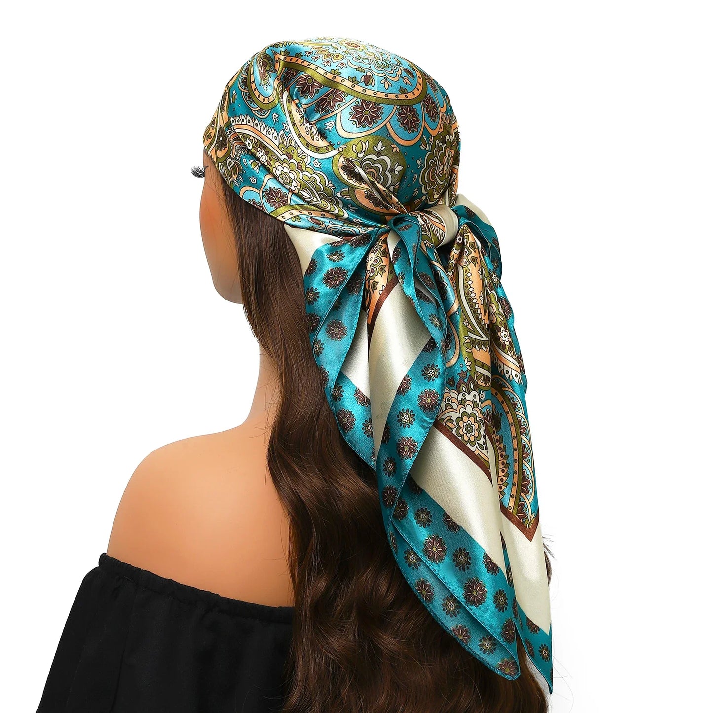 Head Scarf Women Luxury Polyester Foulard Bandana Hijab Hair