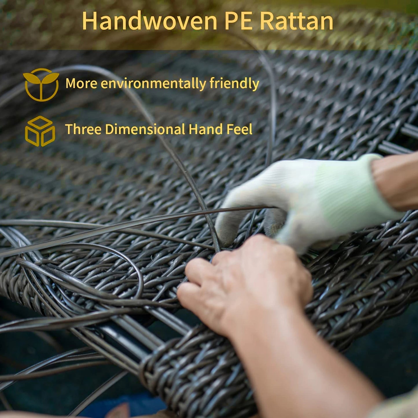 Naga Bahna Weatherproof Outdoor Woven Rattan Wicker Conversation Sectional Cushions