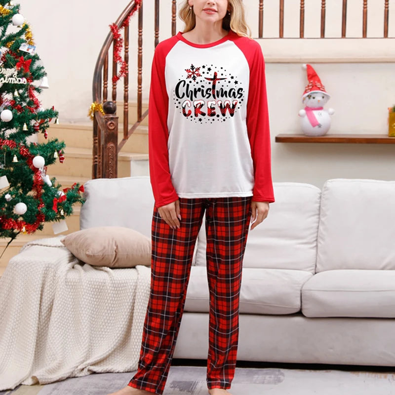 Christmas Family Matching Pajamas Set Plaid Pants Sleepwear