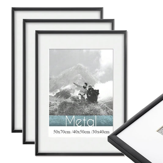 Aluminum Modern Photo Frame Set Three Frames For Wall Art