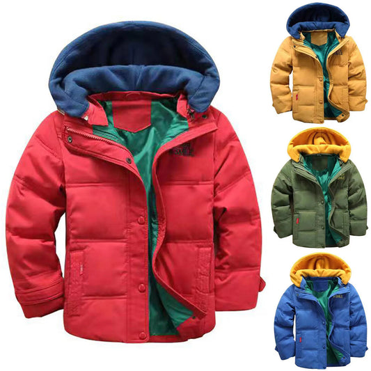 Fall Jackets for Boys Toddler Kids Baby Boys Girls Winter Warm Long Sleeve Jacket Outerwear Coats Removable Big Boys Coat Size