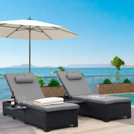 High-concerned Outdoor Chaise Lounge Chairs Set of 2