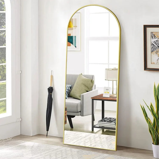 HUANZHUANG Arched Floor Mirror With Stand Home Decor