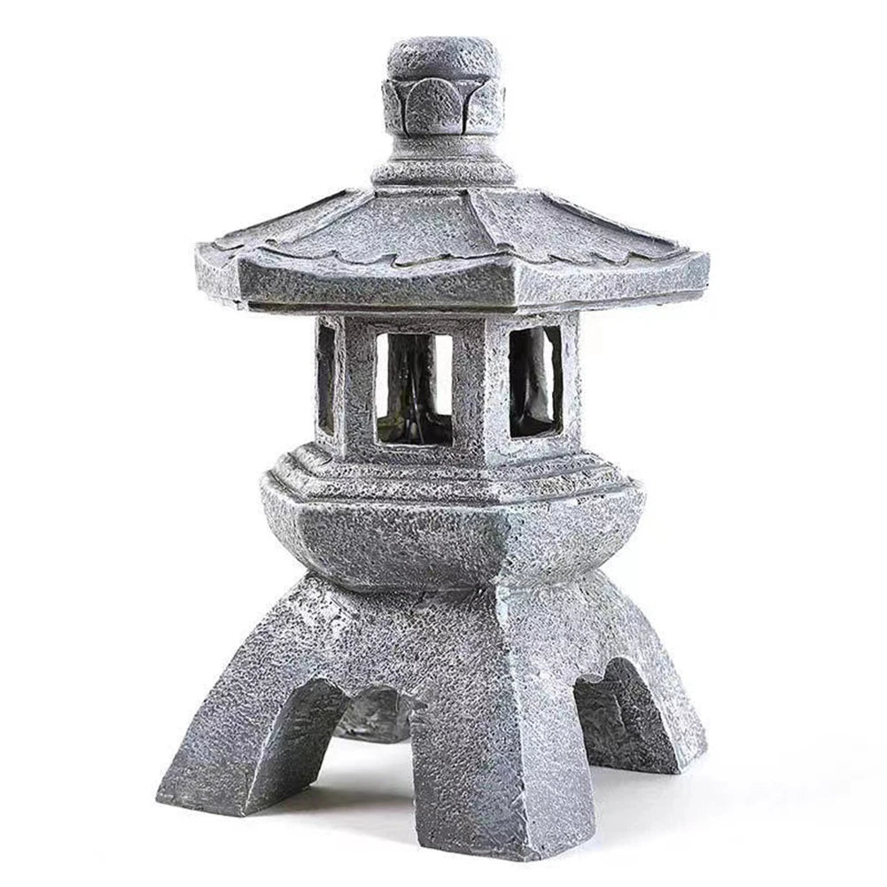 Shunmaii Solar LED Stone Pagoda Lantern Outdoor Light