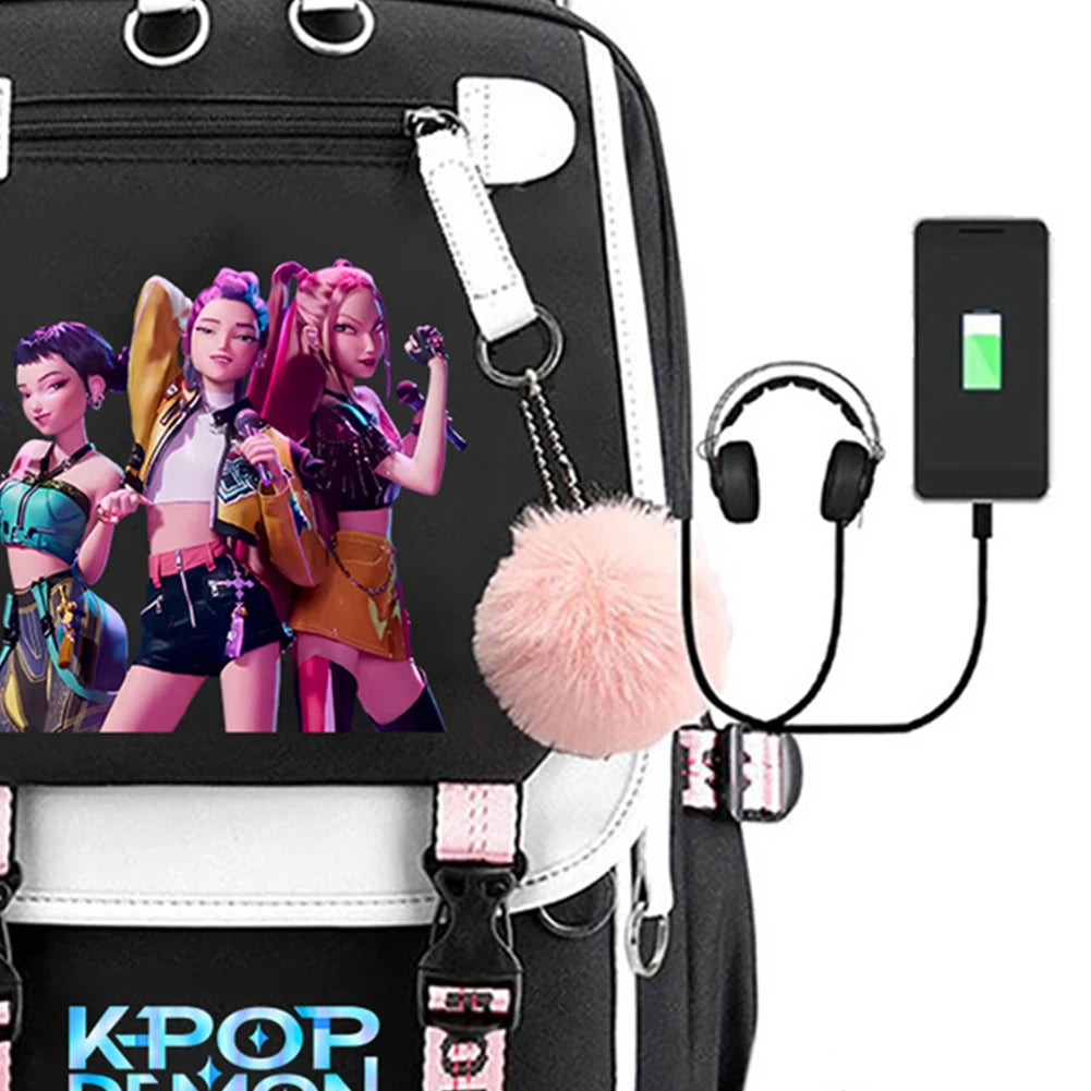For KPop Demon Hunters Backpack Teenagers Daily Backpack 2025 Hot Movie Huntrix Demon Hunters School Bag for Students Girls Boys