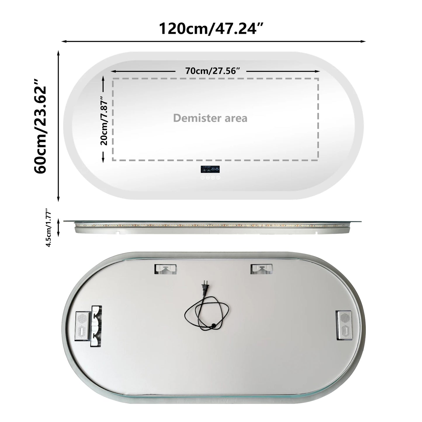 Luvodi Led Bluetooth Vanity Mirror With Time Display