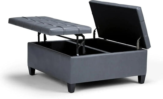 XMSJ 36 Inch Transitional Square Coffee Table Storage Ottoman