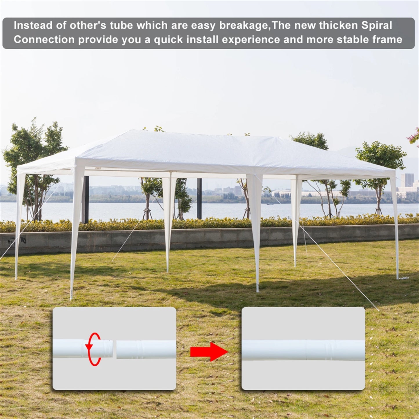 AUKYGGUS DurabilityEnhanced Weatherproof Four Sides Tent With Spiral Tubes Outdoor